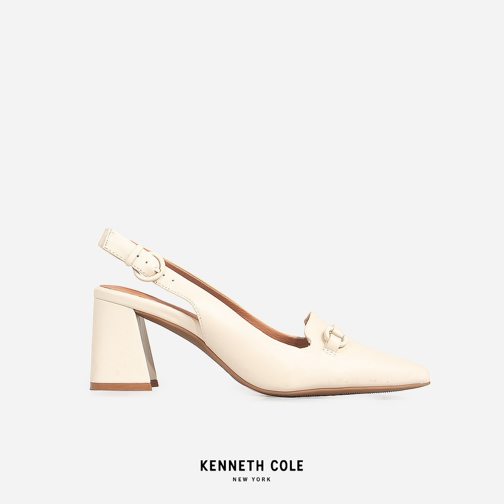 KENNETH COLE รองเท้าส้นสูงผู้หญิง รุ่น DIONNE SLING STONE สีขาว ( HEL - GS23DIS03-291 )