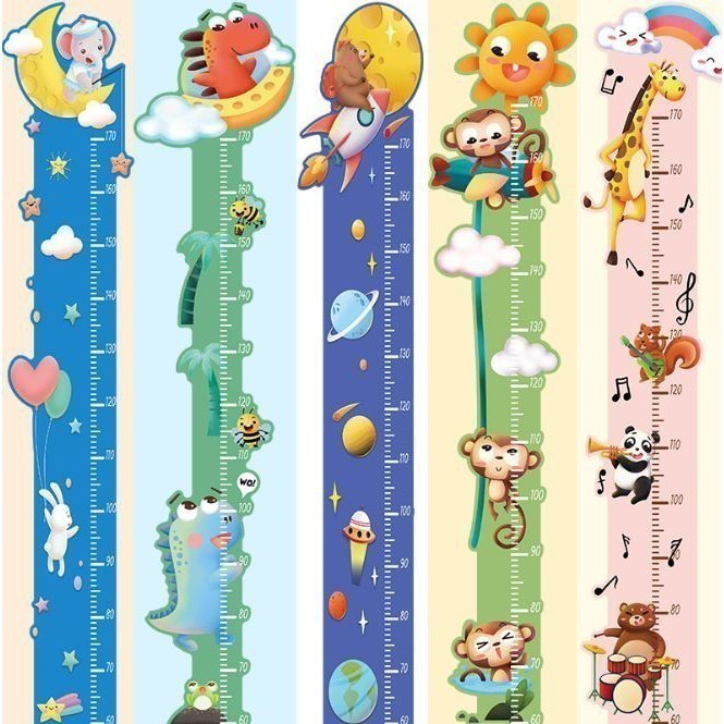 ส่งไว!  ⭐⭐⭐ สติ๊กเกอร์วัดส่วนสูง สติ๊กเกอร์ติดผนัง สติ๊กเกอร์ติดผนังห้องนอน รุ่นสัตว์โลก (Wall Sticker)