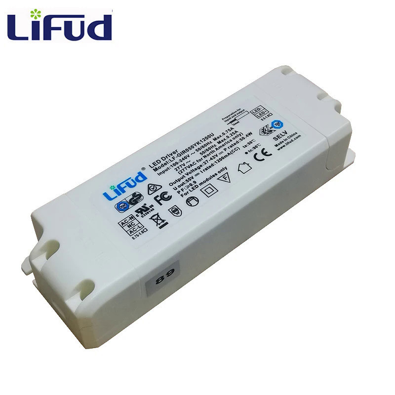 ✼Lifud Isolated LED Driver LF-GIR050YK1200U 50W 55W 27-42Vdc 1200mA/1300mA LED Power Supply Transformer AC100-277V