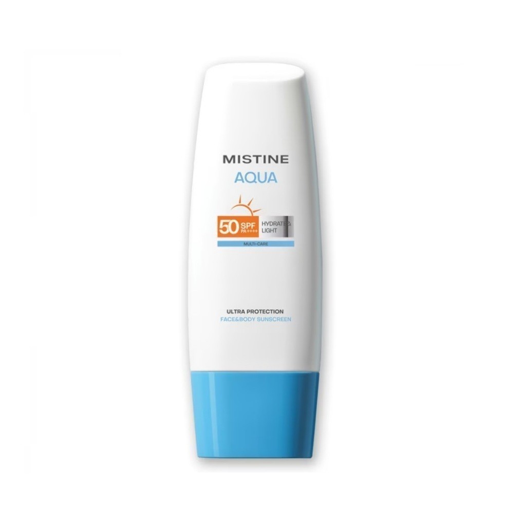 Mistine Aqua Base Ultra Protection Hydrating Face&amp;Body Sunscreen Spf50 Pa++++ 70 Ml มิสทิน อควา เบส อัลตร้า โพรเทคชั่น ไฮเดรทติ้ง เฟซแอนด์บอดี้ ซันสกรีน เอสพีเอฟ50 พีเอ++++ 70 มล.