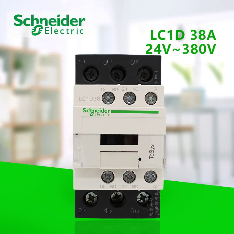 3P 38A 50/60Hz AC คอนแทคหนึ่งเปิดหนึ่งคอยล์ปิดแรงดันไฟฟ้า24V 36V 48V 110V 220V 380V LC1D38B7C/CC7C/E
