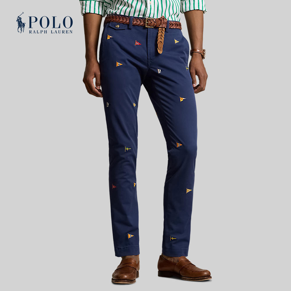 Polo Ralph Lauren กางเกงผู้ชาย Stretch Slim Fit Embroidered Pant รุ่น MNPOPNT14G20608 หลากสี