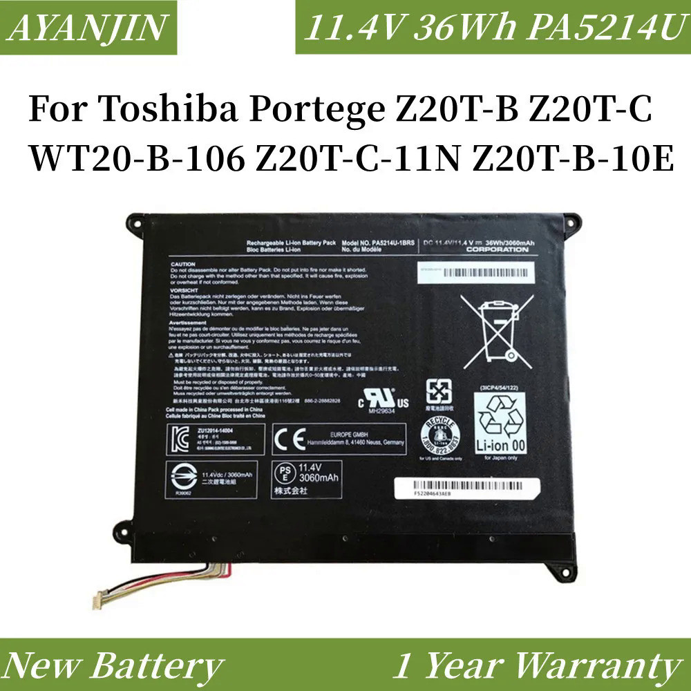 PA5214U-1BRS PA5214U 11.4V 36Wh Laptop Battery For Toshiba Portege Z20T-B Z20T-C WT20-B Notebook com