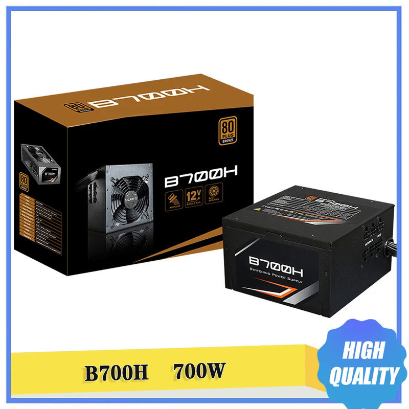 แหล่งจ่ายไฟ B700H 700W สำหรับ Gigabyte Form Factor ATX 12V Active PFC 47-63Hz