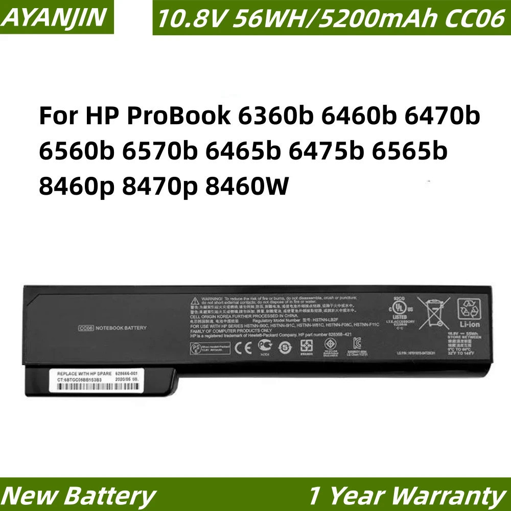 CC06 Laptop Battery For HP ProBook 6360b 6460b 6470b 6560b 6570b 6465b 6475b 6565b 8460p 8470p 8460W HSTNN-DB2F CC06XL 5