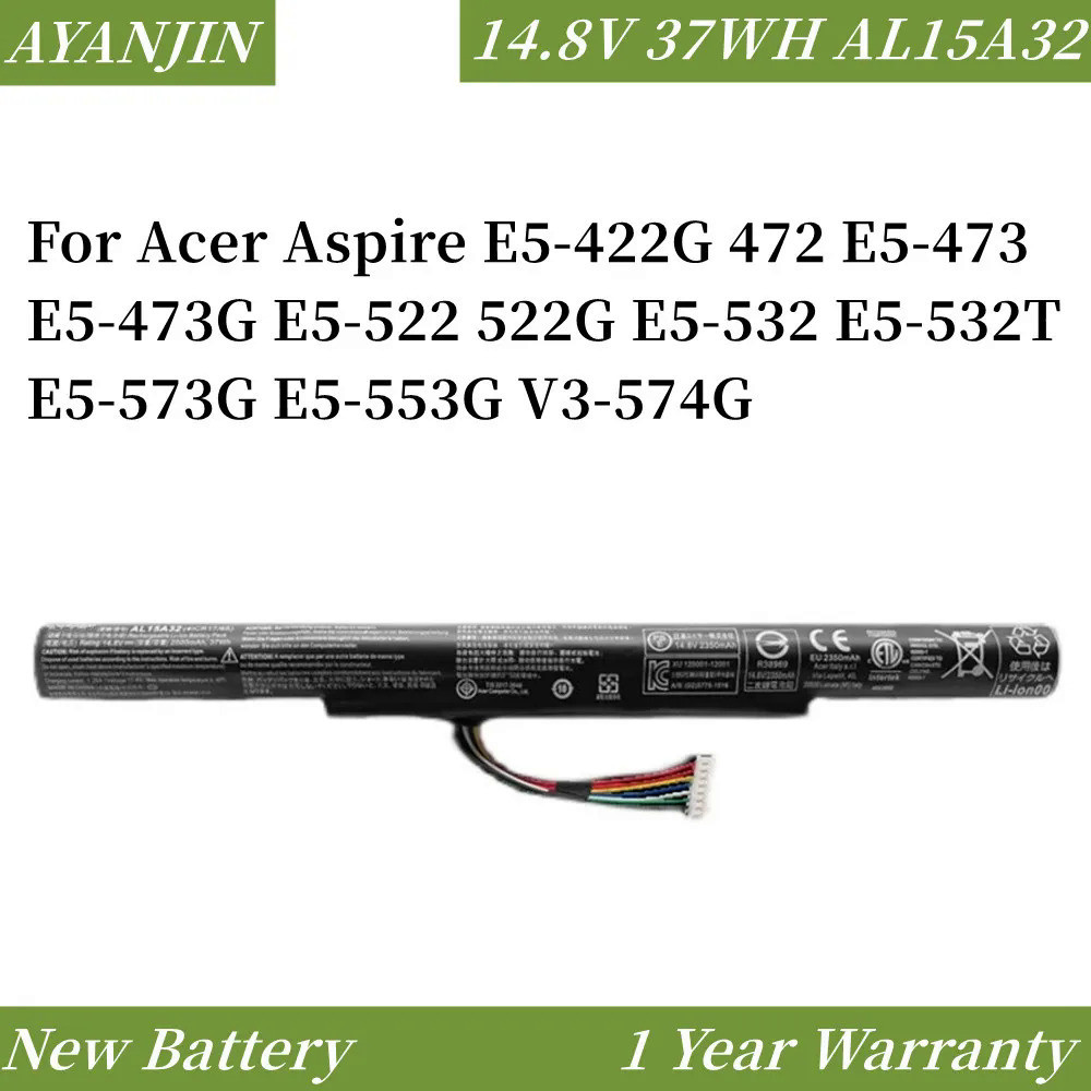 14.8V 37WH AL15A32 Laptop Battery For Acer Aspire E5-422G 472 E5-473 E5-473G E5-522 522G E5-532 E5-532T E5-573G E5-553G
