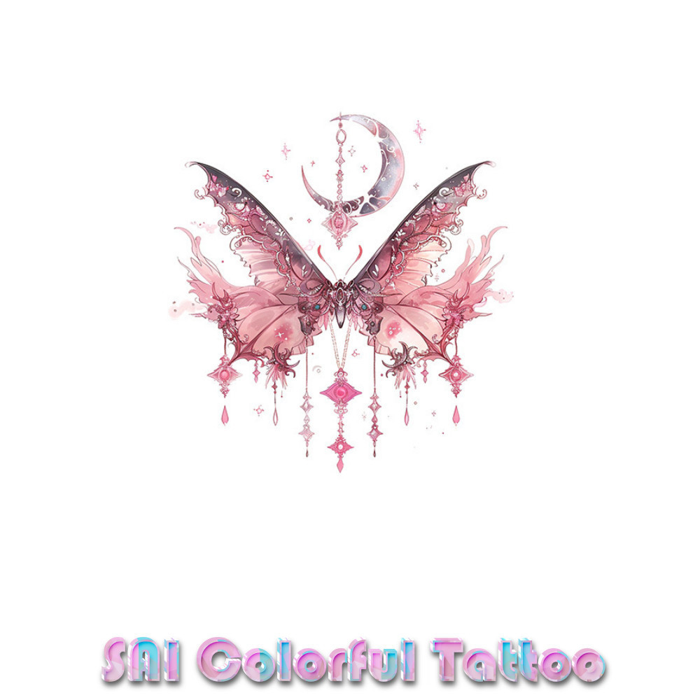 แทททู SAI COLORFUL TATTOO 18CM×11CM แทททูรอยสักกันน้ำ รอยสักชั่วคราว รอยสัก ดวงจันทร์ แขน ข้อมือ ข้อเท้า กระดูกไหปลาร้า ผีเสื้อ น่ารัก เด็กสาว เจ้าหญิง โรแมนติก เซ็กซี่ เทพธิดา 165