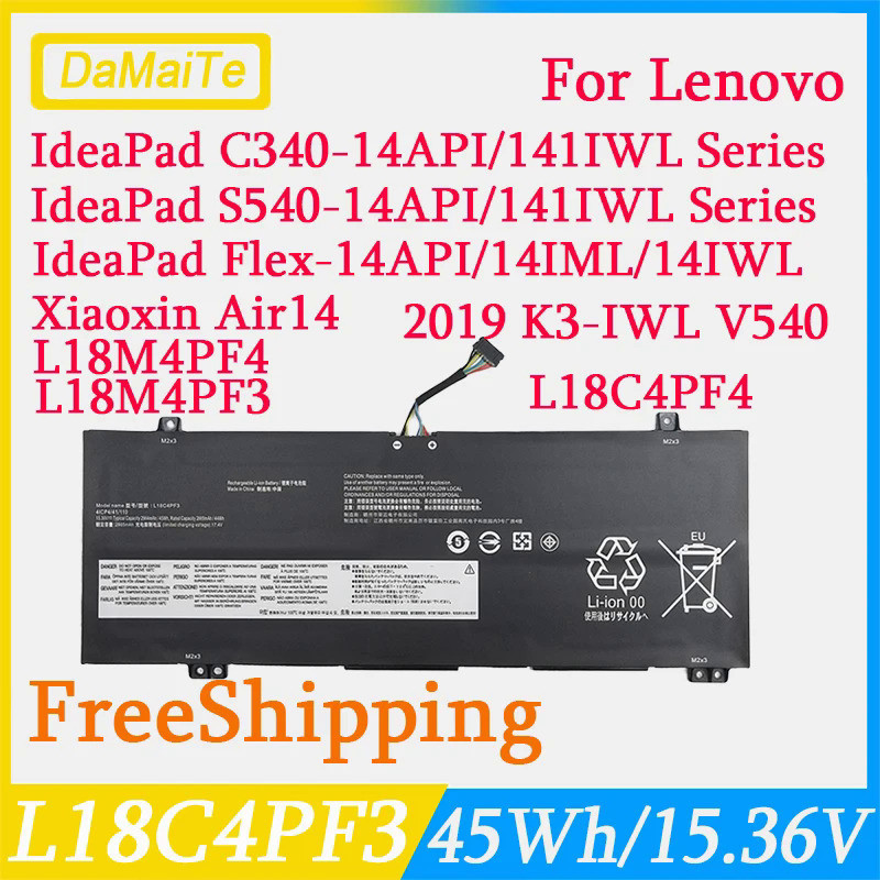 แบตเตอรี่ L18C4PF3สำหรับ Lenovo IdeaPad S540-14IWL C340-14API Flex-14API Xiaoxin Air14 2019แล็ปท็อป 