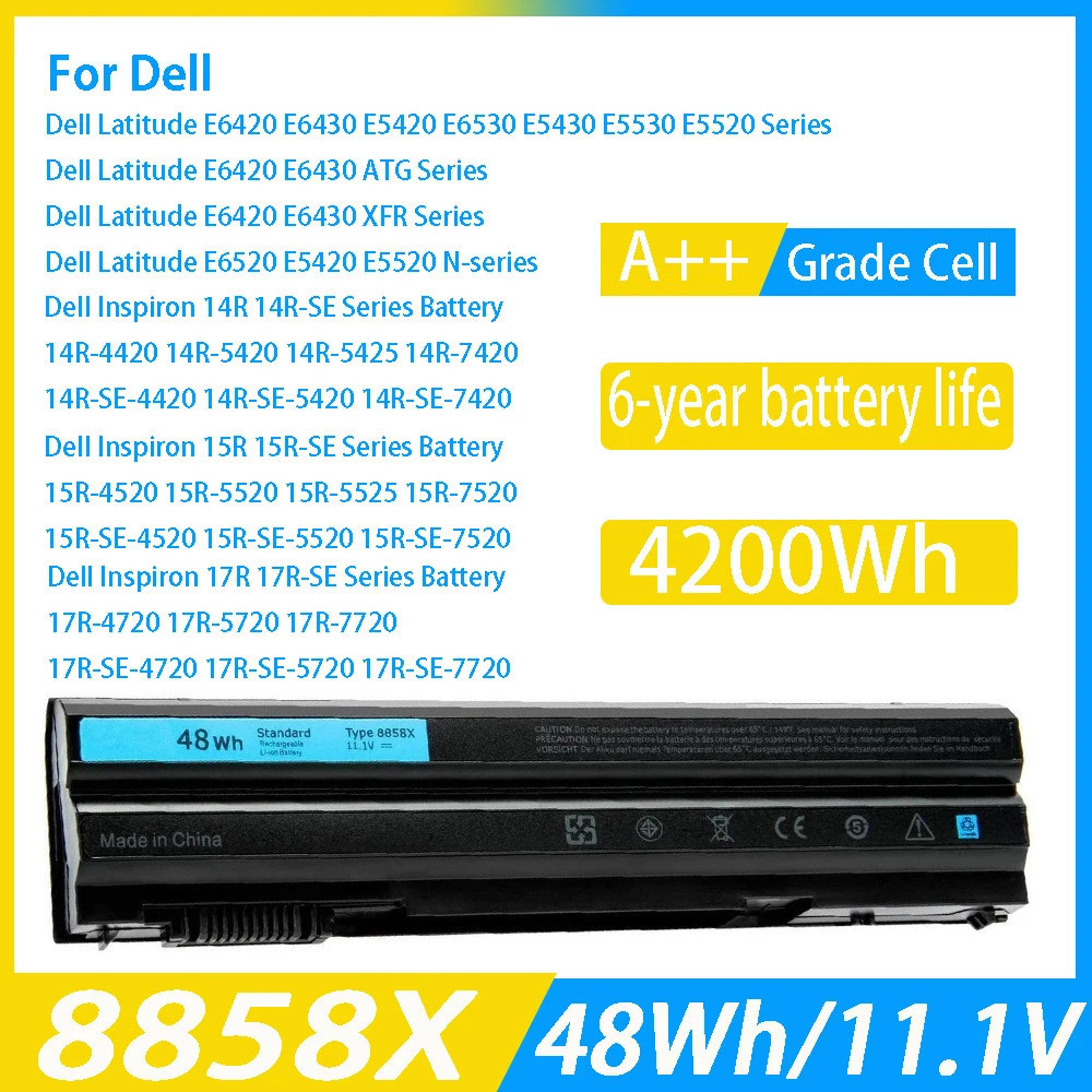 ใหม่8858X แบตเตอรี่แล็ปท็อปสำหรับ Dell E5420 E5430 E6120 E5520 E6520 E5530 E6420 E6420 E6430เข้ากันไ