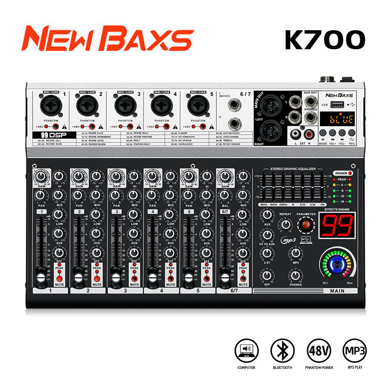 NEW BAXS K700 ระดับมืออาชีพ เอฟเฟกต์ 99DSP ในตัว การเชื่อมต่อบลูทูธ สัญญาณรบกวนต่ำเป็นพิเศษ เหมาะสำห