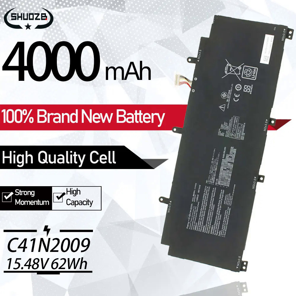 New C41N2009 Laptop Battery For ASUS ROG Flow X13 GV301QC GV301QE GV301QH Series Notebook 4000mAh 15.48V 62WH SHUOZB Fre