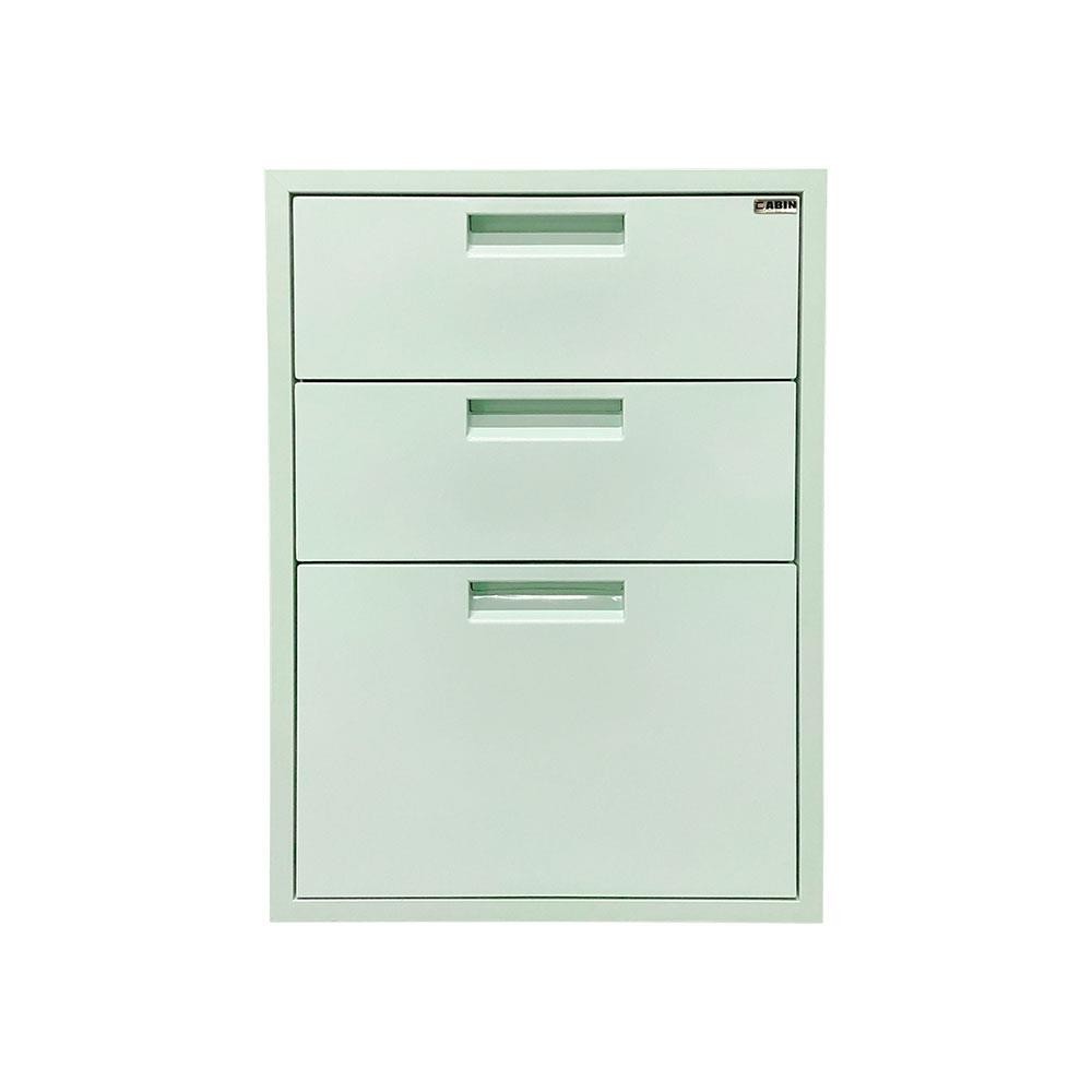 HomePro ตู้ลิ้นชัก PP 3 ชั้น + ถาดใส่ช้อน 46x66 ซม. สีเขียว แบรนด์ CABIN