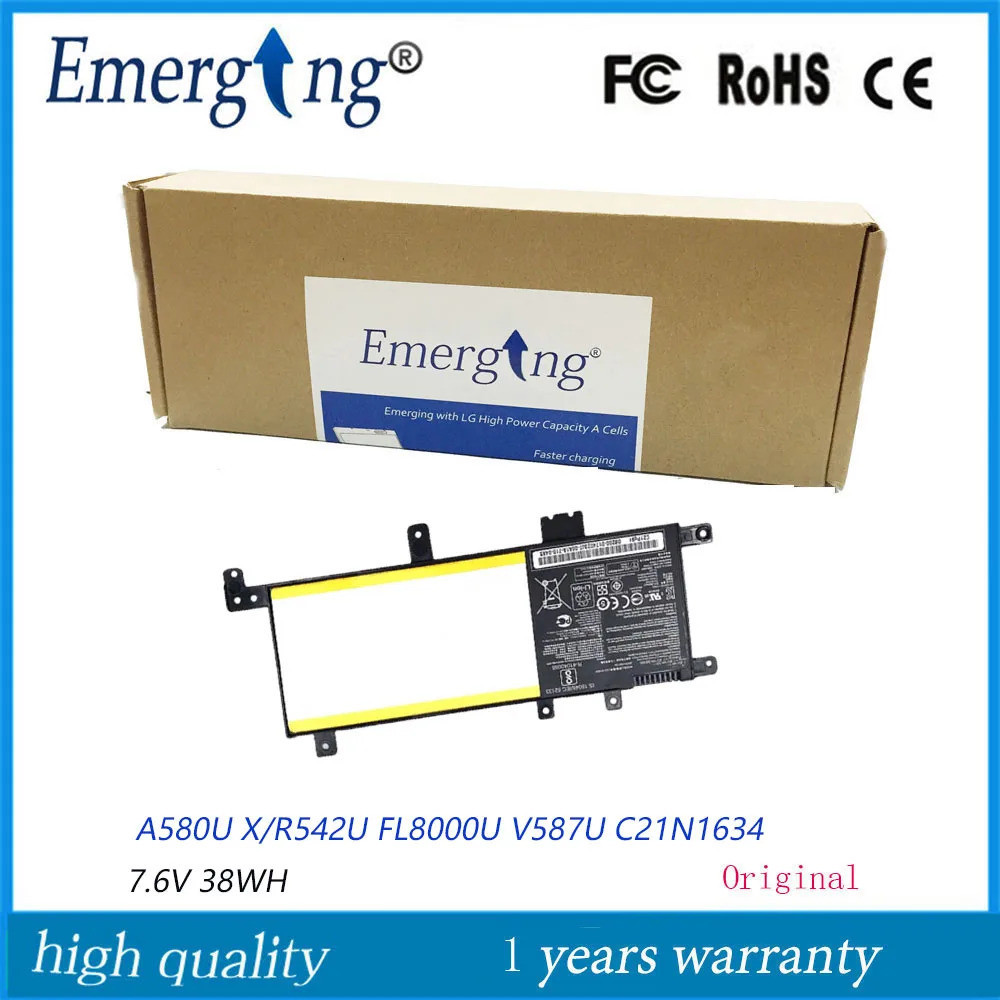 7.6V 36Wh แบตเตอรี่แล็ปท็อปใหม่สำหรับ ASUS Vivobook R542UR FL5900L C21N1634 X542 X/R542U FL8000U V58