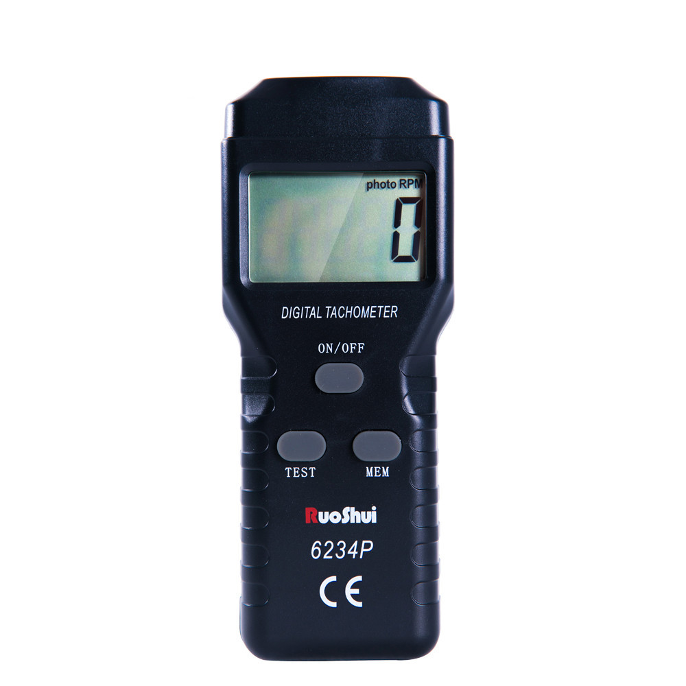 6234P RuoShui Digital Tachometer Laser RPM Gauge For Motorcycle Non Contact 2.5~99999RPM Laser Tacho