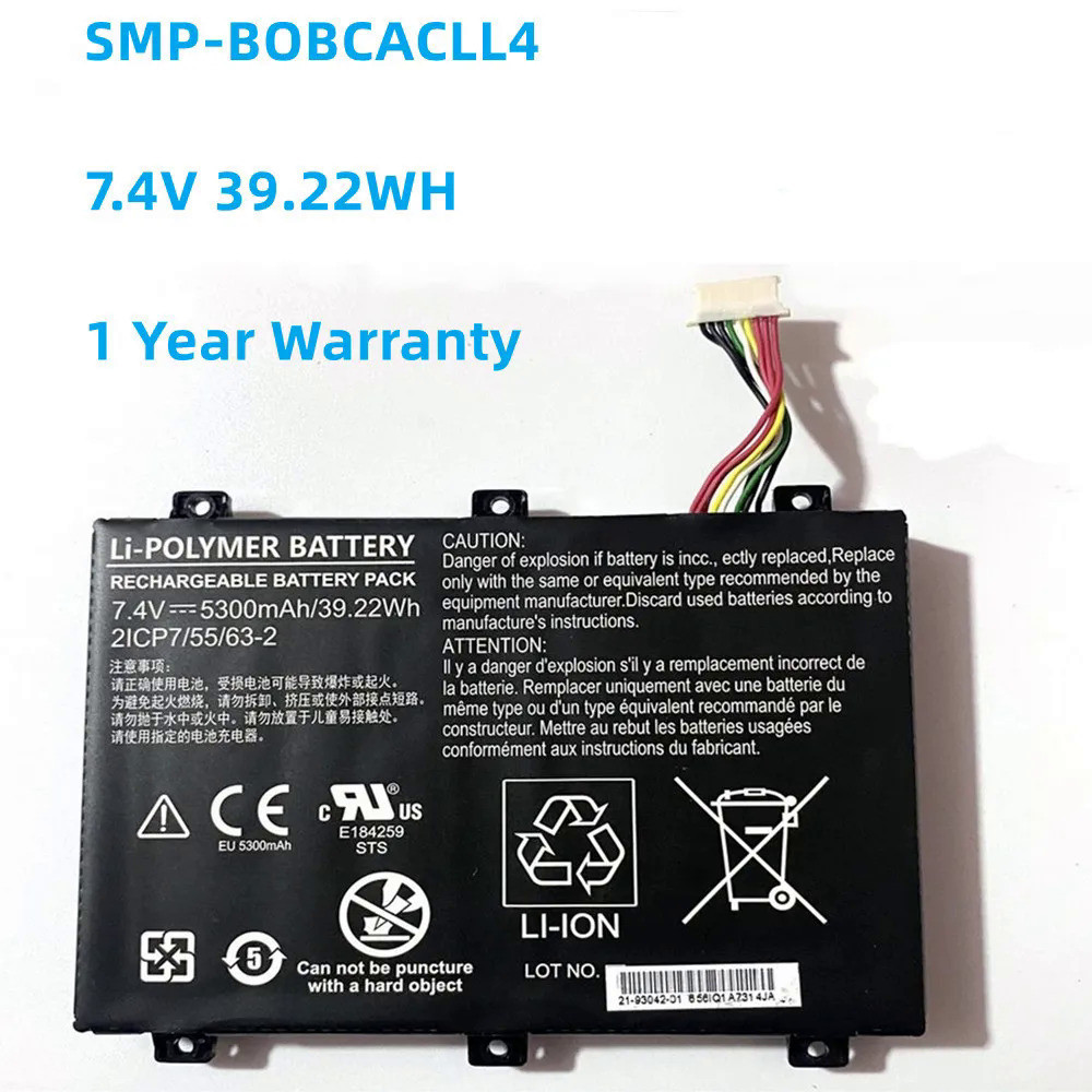 Rugged tablet battery for x light B10 IX101B2 D10 and iX101B1, 2ICP7 55/63-2, SMP-BOBCACLL4 volts, 3