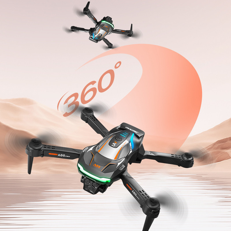 🔥 🔥ใหม่ A88 มินิ Drone UAV 4K 8K HD ถ่ายภาพกล้องคู่ 360 °กล้อง WIFI รีโมทคอนโทรล พับตัวเครื่อง Drone