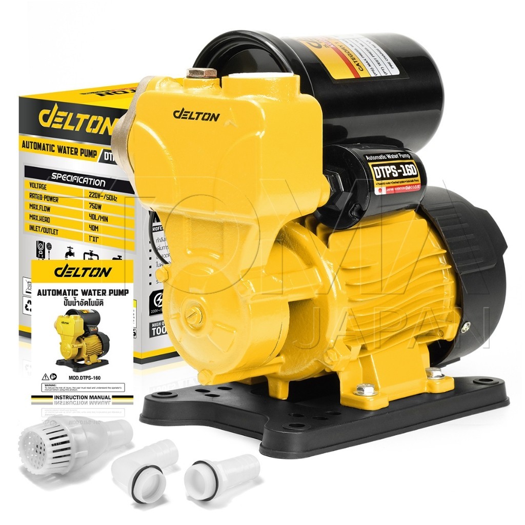 DELTON ปั๊มน้ำออโต้ 750W PS Series รุ่น DTPS-160 แถมฟรี! ฟุตวาล์ว กะโหลกดูดน้ำ ข้อต่อท่องอ-ท่อตรง ครบชุด - รูปที่ 6