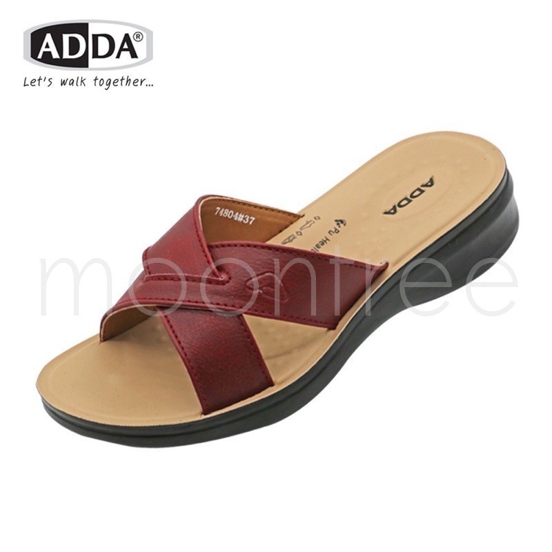 🔥ADDA 74804 รองเท้าแตะลำลอง รองเท้าผู้หญิง ทรง ใส่สบาย พื้นนุ่ม 35-40 สี ดำ แดง ครีม น้ำตาล Moontree
