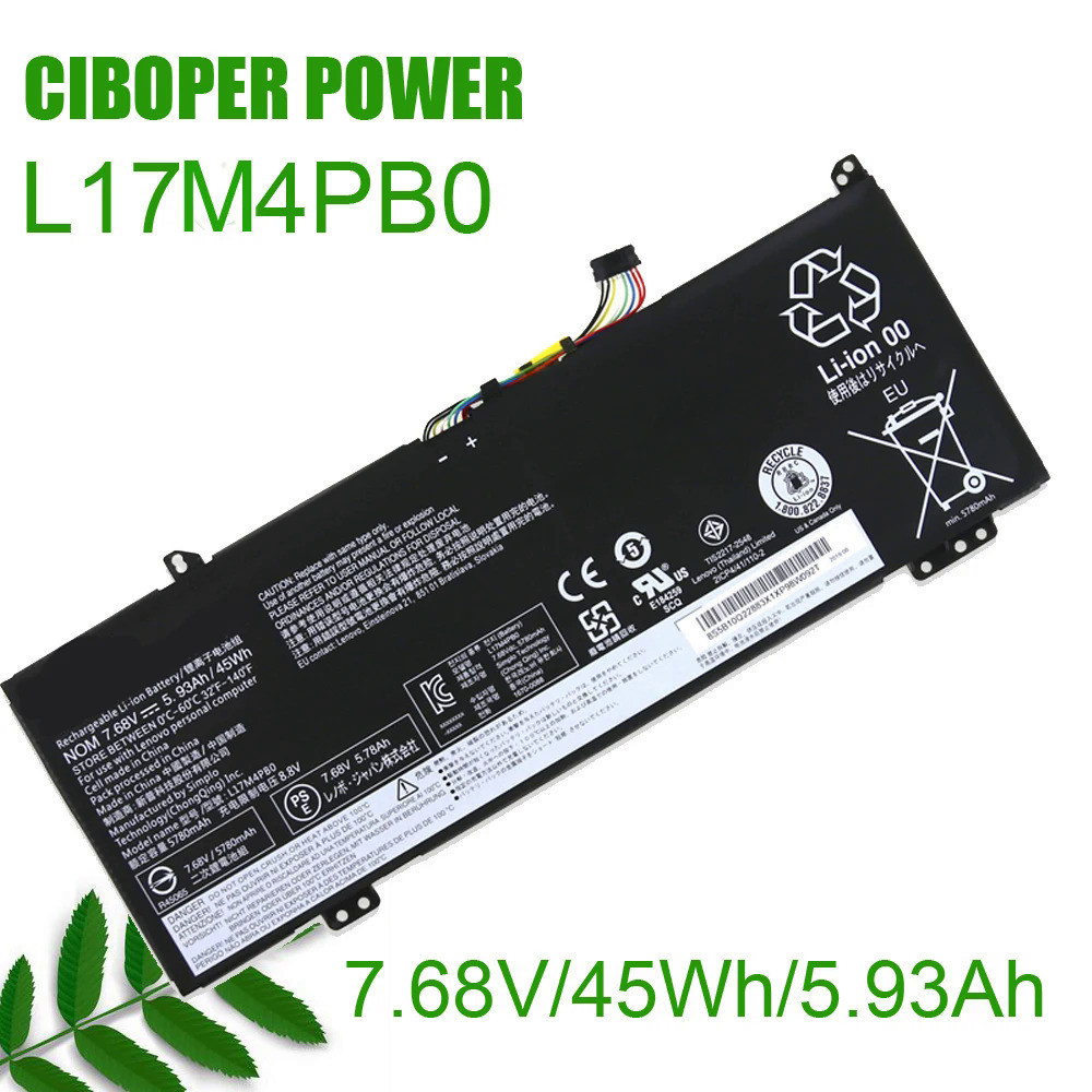 ของแท้คุณภาพ5780MAh L17M4PB0 7.68V 5.93Ah 45Wh สำหรับ6-14/530S-15 530S-14/530 L17M4PB2 L17C4PB2 5B10