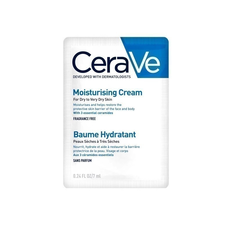 [Gift] เซราวี CERAVE Moisturising Cream ครีมบำรุงผิวหน้าและผิวกาย สำหรับผิวแห้ง-แห้งมาก เนื้อเข้มข้น 7g.