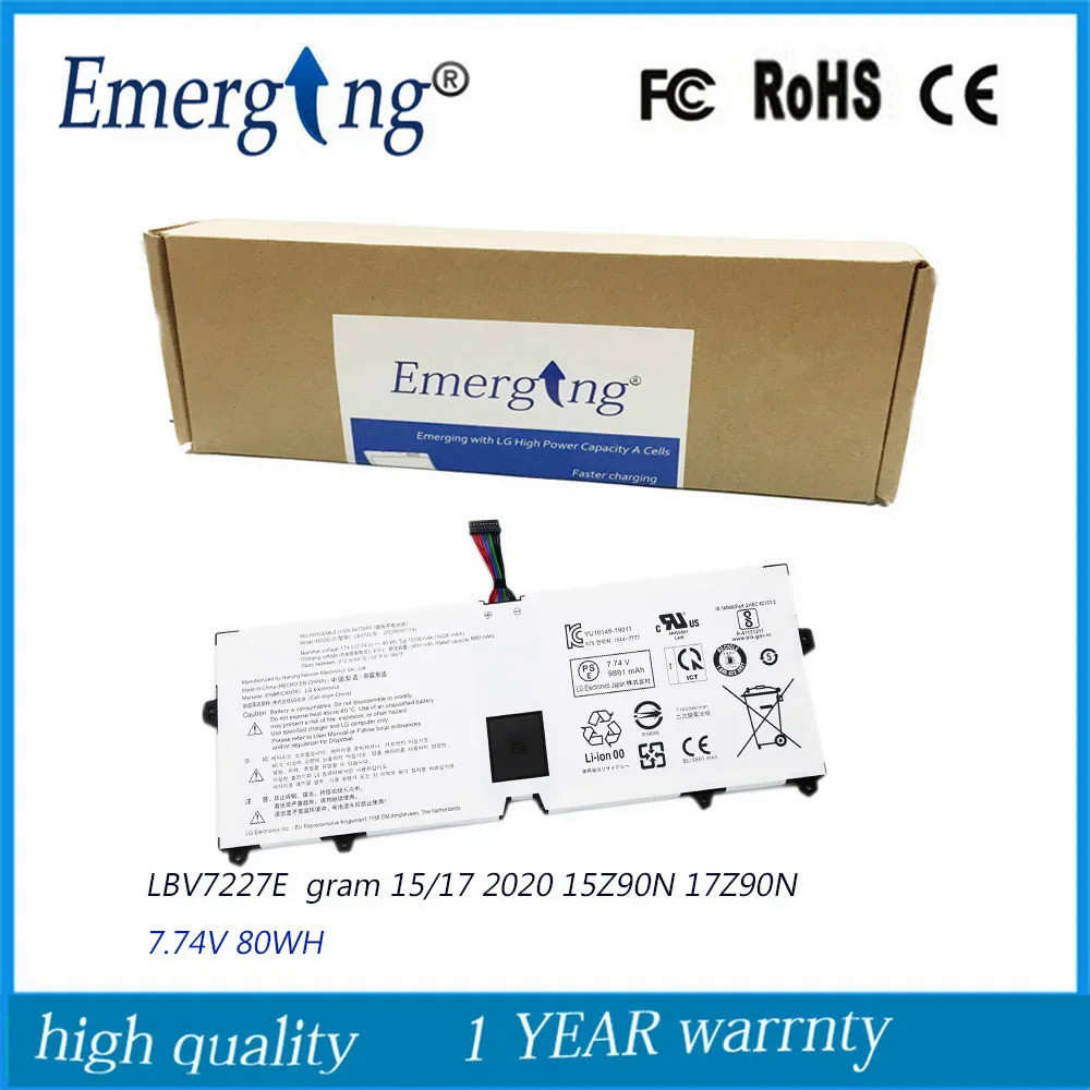 7.74V แบตเตอรี่ LBV7227E สำหรับ LG Gram 13Z990 13ZD990 LG13Z99 17ZB990 80WH 15ZD990 LG15Z99 17Z990 1