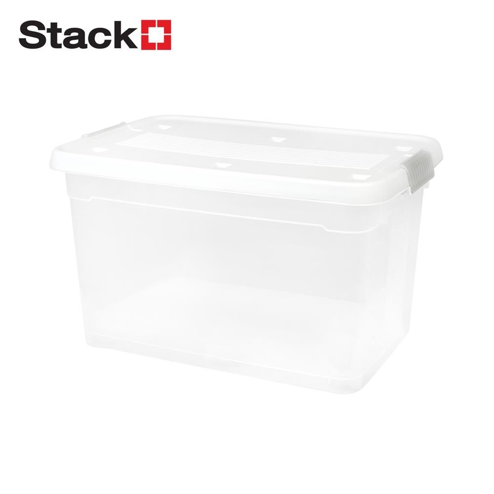 STACKO กล่องเก็บของ 6645 100 ลิตร 73x49x43 ซม. สีขาว จัดส่งโดย HomePro