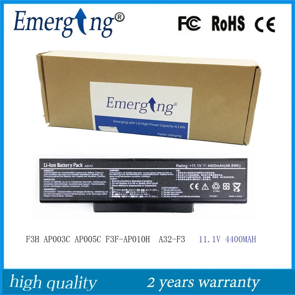 10.8V 4400Mah แบตเตอรี่แล็ปท็อปใหม่สำหรับ ASUS AP003C Z94 AP005C F3F-AP010H A32-F3 F3S F3SV A9T F3 F