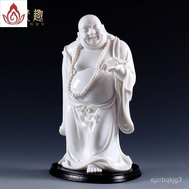 Fanqu Dehua งานฝีมือประติมากรรมเซรามิกหินอ่อนสีขาว คอลเลกชันของผลงานของอาจารย์ Lin Luyang/พระ Maitre