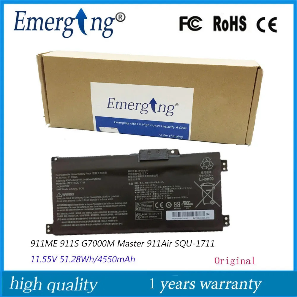 11.55V 51.28Wh 4550MAh แบตเตอรี่แล็ปท็อป SQU-1711สำหรับ ThundeRobot 911 Air 911Air SQU-1718 911M 911