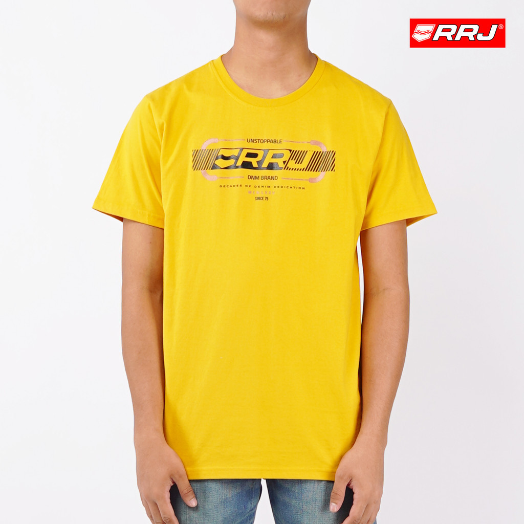 【COD】RRJ Basic Tees for Men Semi Body Fitting Shirt CVC Jersey Fabric Trendy fashion Casual Top Yell