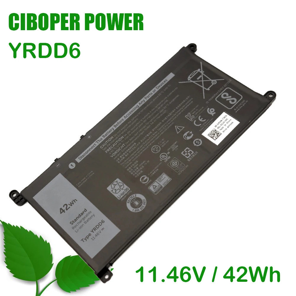 CP Original แบตเตอรี่แล็ปท็อป YRDD6 11.46V 42Wh 1VX1H VM732 0YRDD6สำหรับ14 5585 3400 5488 5493 5593 