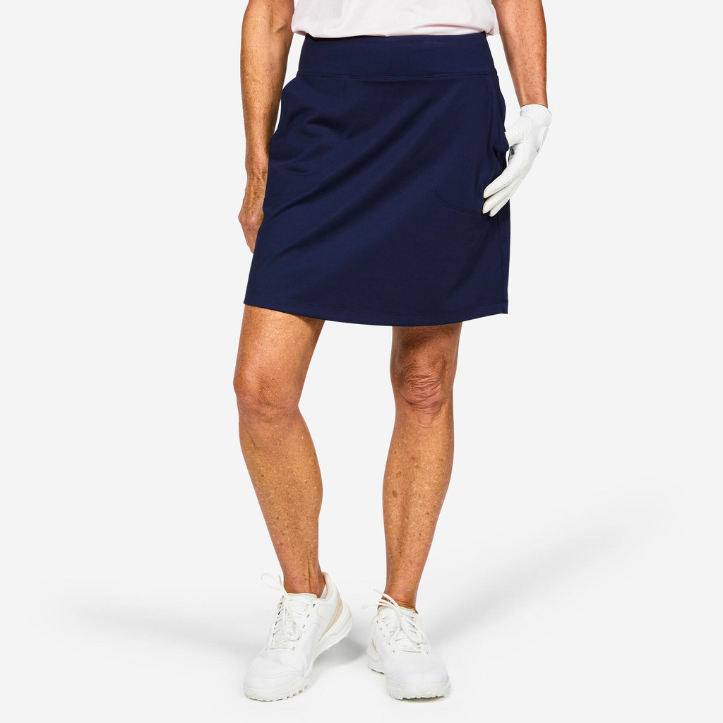 INESIS - กางเกงกระโปรงผู้หญิงสำหรับใส่เล่นกอล์ฟ (สีกรมท่า) - Women's Golf Skort-PW 500 Navy Blue