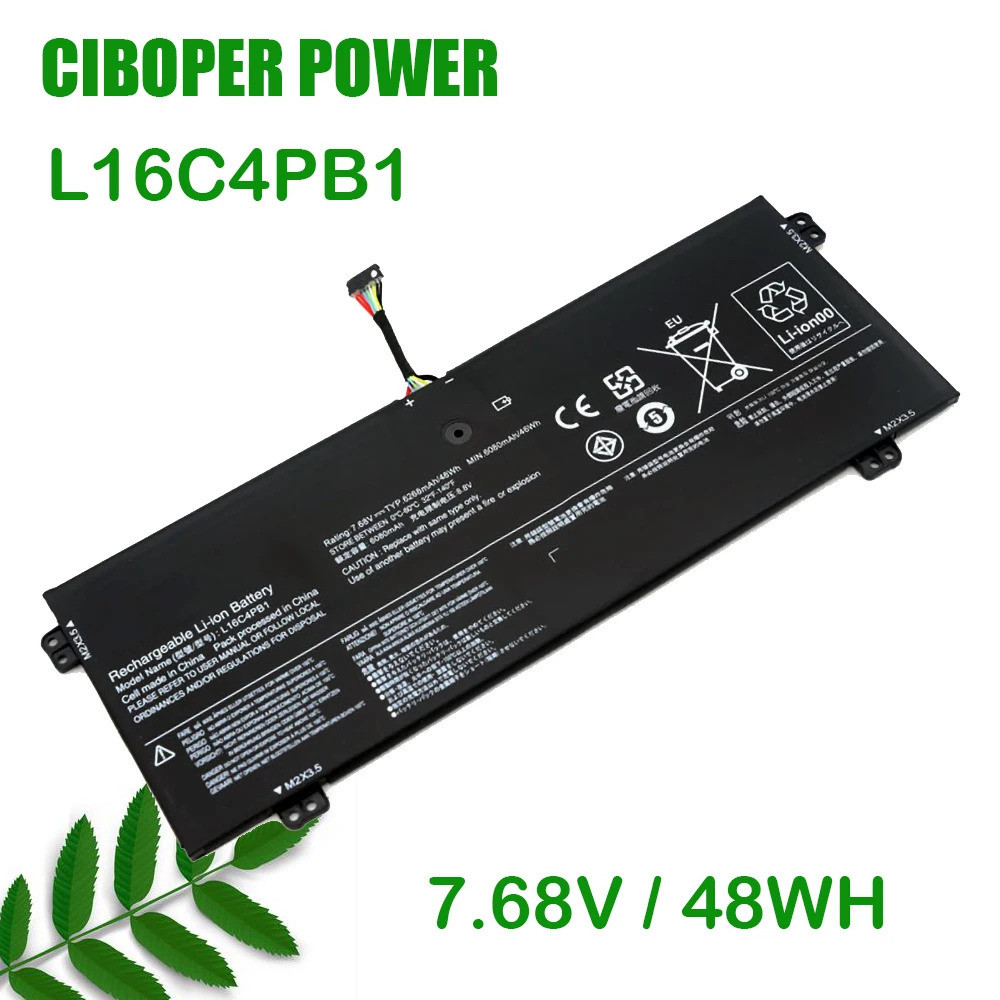 CP แบตเตอรี่แล็ปท็อป L16C4PB1 7.68V 48WH สำหรับ720-13IKB โยคะ13IKBR 15IKB Yoga 730-13IKB L16M4PB1