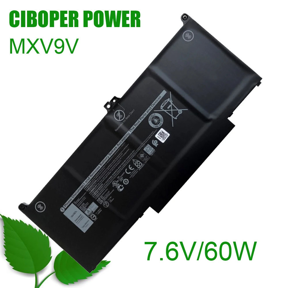 CP แบตเตอรี่แล็ปท็อป MXV9V 7.6V 60W สำหรับ Latitude 13 5300 7300 7400 5310 5300 5310 2-In-1 Series 5