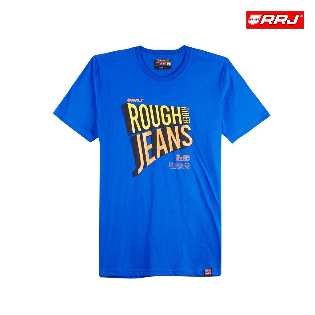 【High quality】RRJ Basic Tees for Men Semi Body Fitting Shirt Trendy fashion Casual Top Imperial Blue