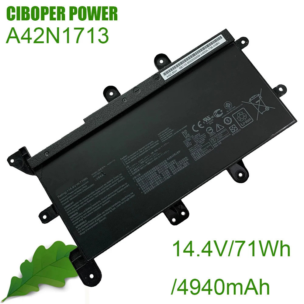 CP แบตเตอรี่แล็ปท็อปของแท้ A42N1713 14.4V/4940MAh/71Wh A42L85HA 0B110-00500000สำหรับ ROG G7A G7AI782