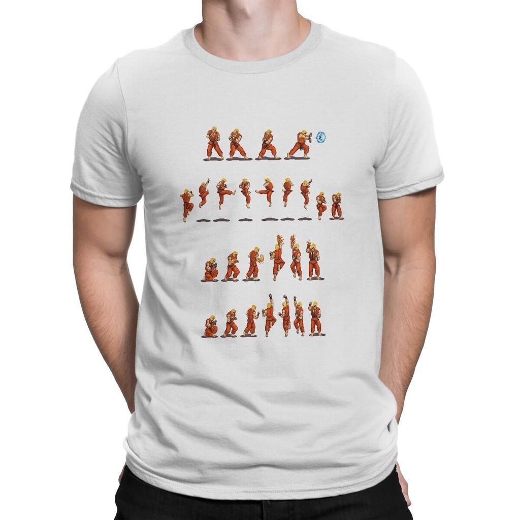 【COD】Street Fighter Ken Tshirt Graphic Men Tops Vintage Punk Summer Clothes Harajuku T Shirt