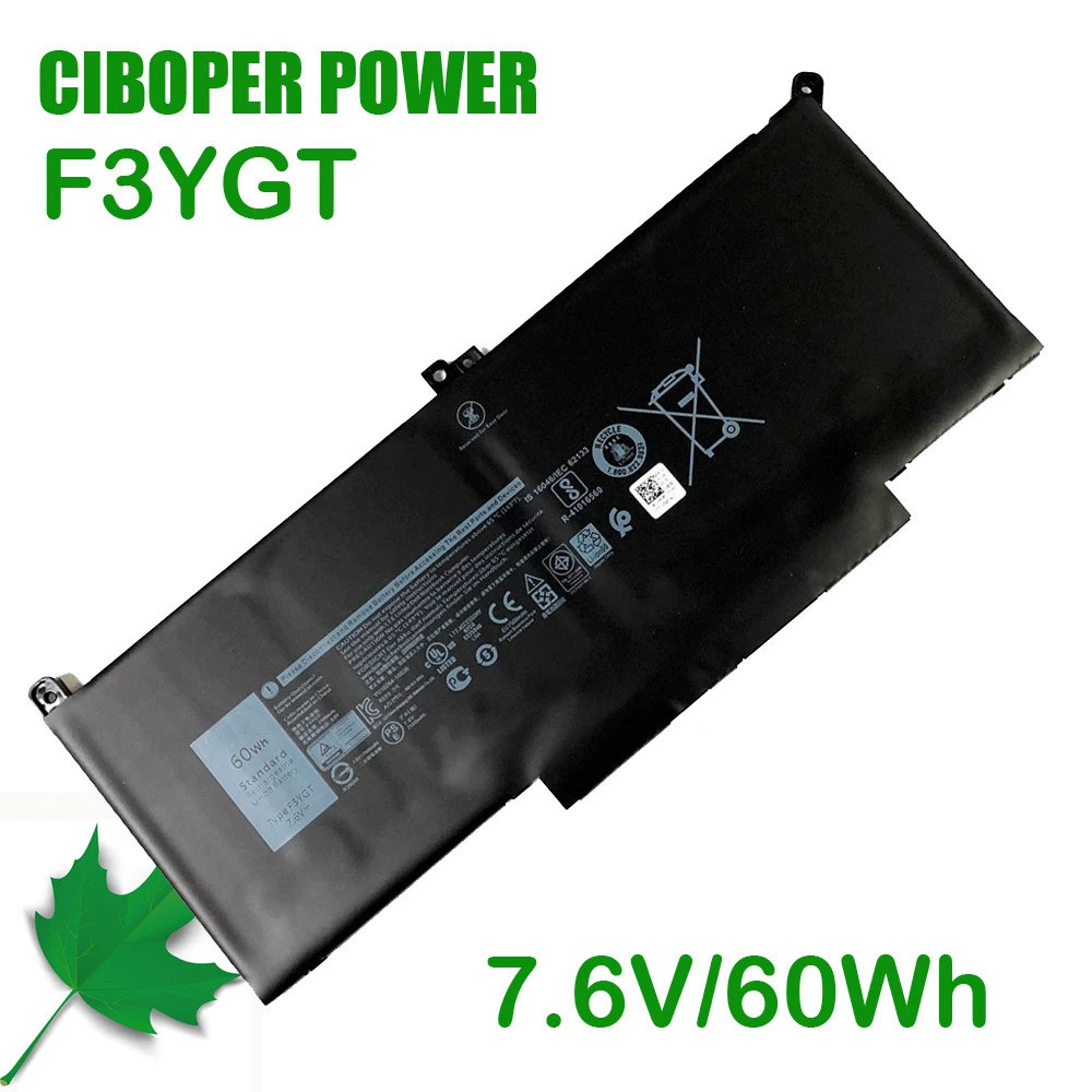 CP ใหม่ Origina แบตเตอรี่แล็ปท็อป F3YGT 7.6V 60WH สำหรับ12 7000 E7280 E7290 E7380 E7480 E7490 2X39G 