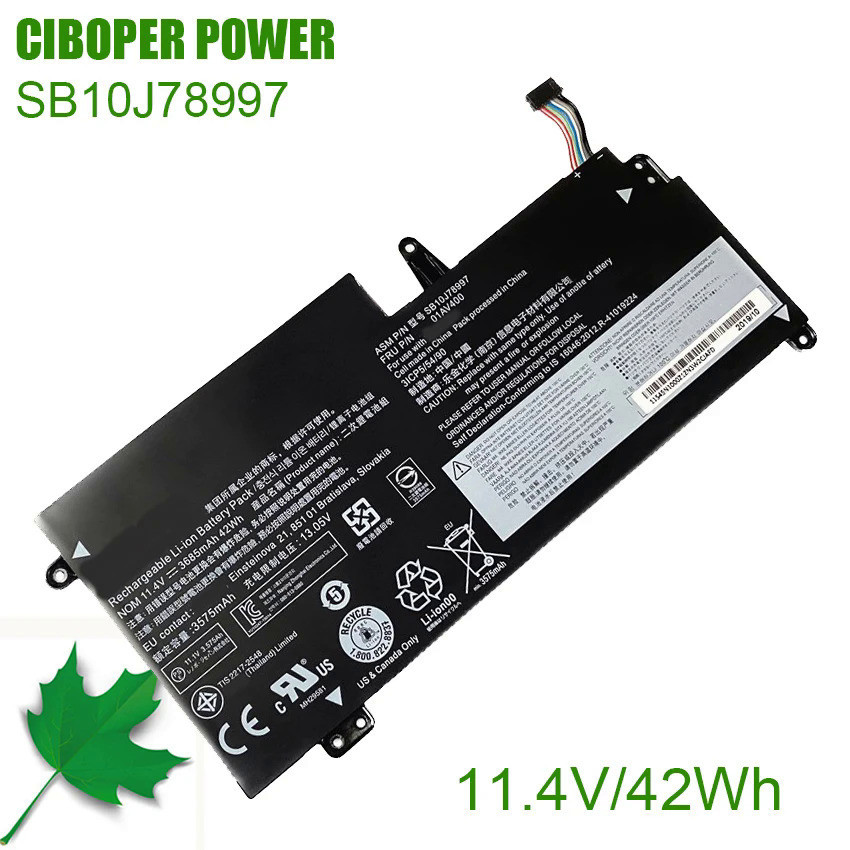 CP ของแท้แบตเตอรี่แล็ปท็อป SB10K97592/4 SB10J78997/8/9 11.4V 42Wh สำหรับ S2 13 20GL 13.3 "Chromebook