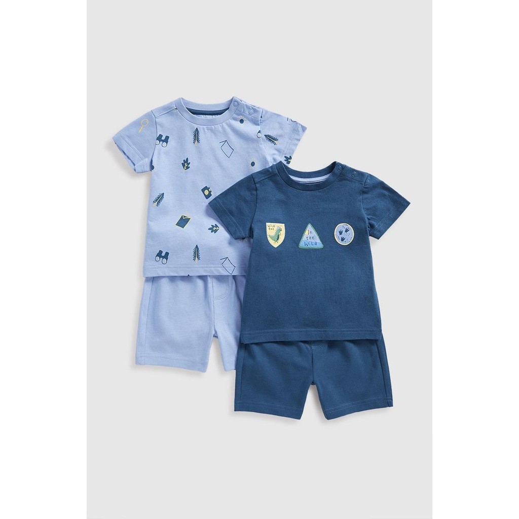 ชุดเสื้อและกางเกงเด็ก Mothercare Jersey Shorts and T-Shirts - 4 Pack HD097