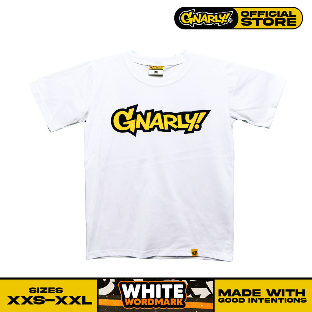 【COD】Gnarly! White Wordmark T-Shirt