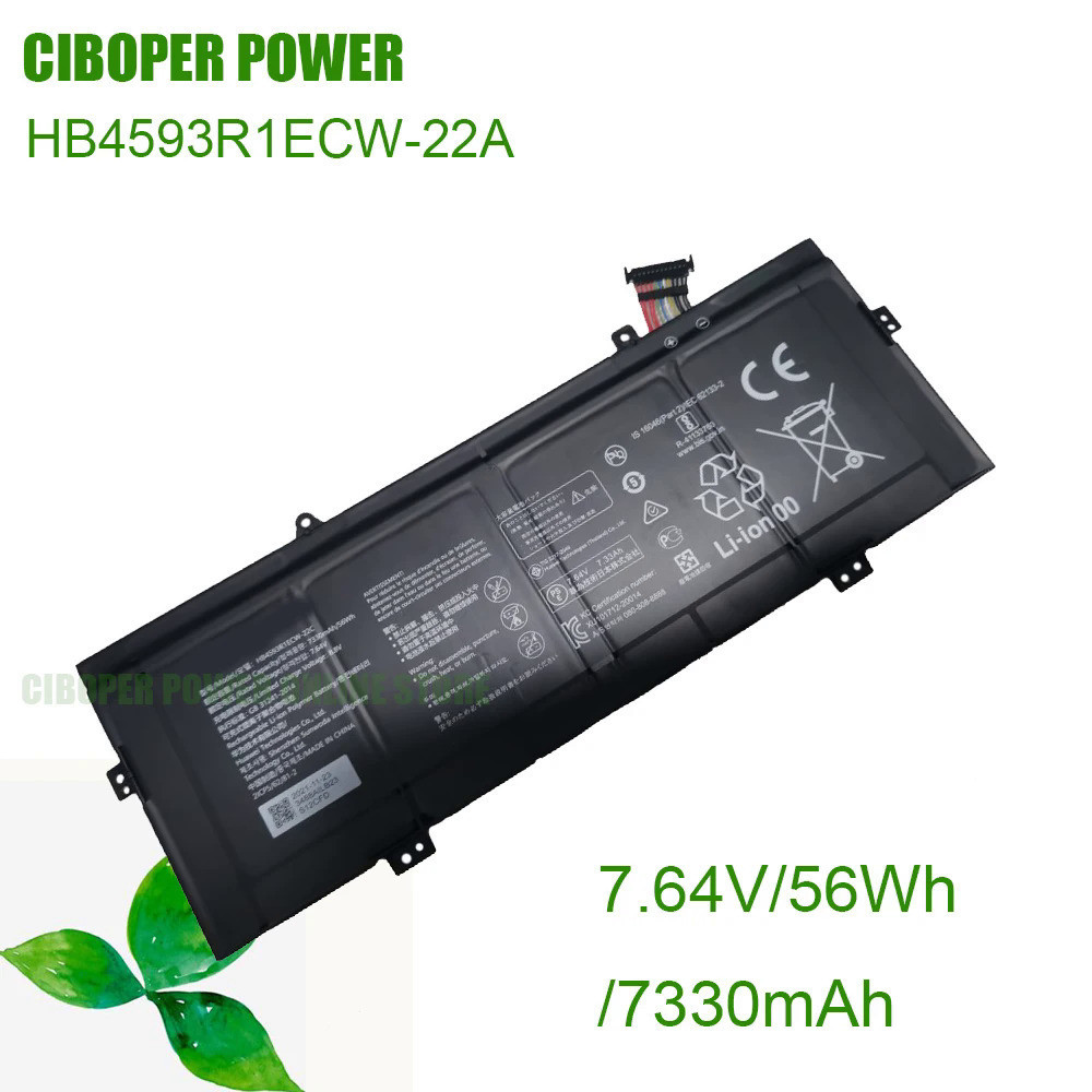 CP แบตเตอรี่แล็ปท็อป HB4593R1ECW-22A/22B/22C/22 56Wh/56.3Wh สำหรับ Magicbook 14 2019,R5,X Pro 13.9,V