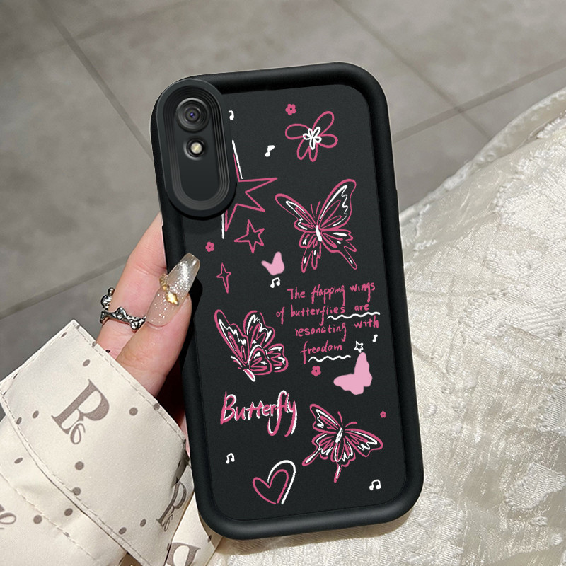 เคสสำหรับ Xiaomi Redmi 9A Redmi 9i Redmi 9T Redmi 9 Power เคสครอบป้องกันลูกผีเสื้อสวย