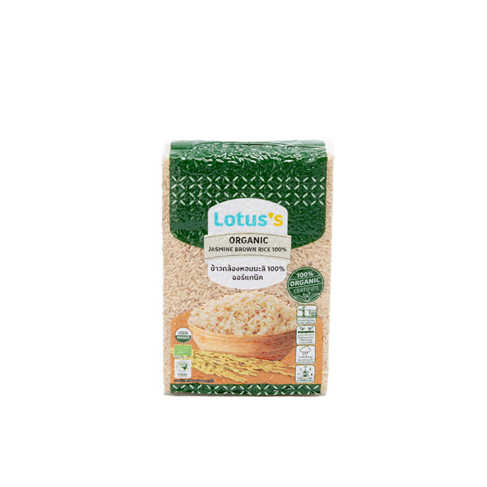 BIG SALE ⏰ โลตัสข้าวกล้องหอมมะลิ100% ออร์แกนิค 1 กก 🌼 LOTUSS ORGANIC BROWN RICE 100% 1 KG [ข้าว]