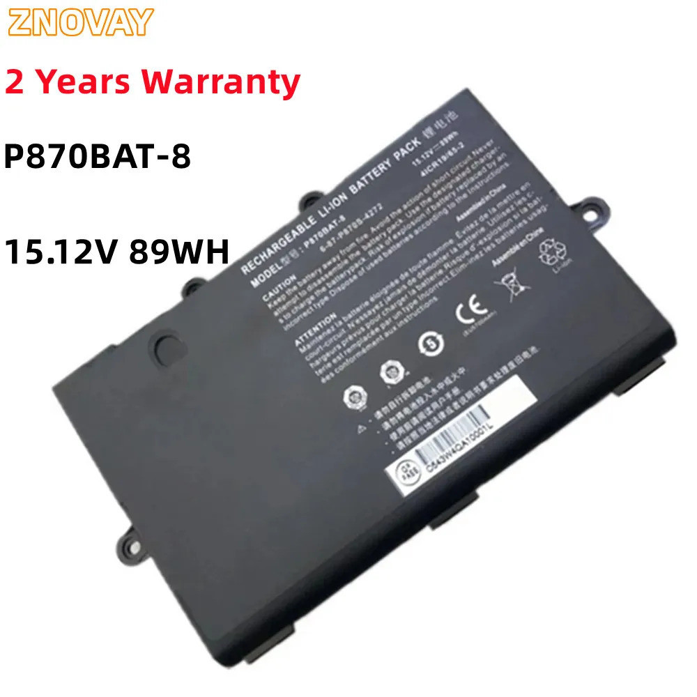 P870BAT-8 15.12V 89WH แบตเตอรี่แล็ปท็อปสำหรับ Clevo P775DM3 P870DM 6-87-P870S-4272 SAGER NP9870 SCHE