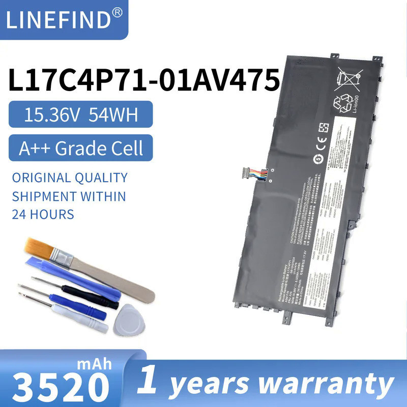 แบตเตอรี่แล็ปท็อป L17C4P71 15.36V/54Wh/3520MAh L17M4P71 L17M4P73 01AV474 01AV475 X1โยคะ2018/3rd Gen