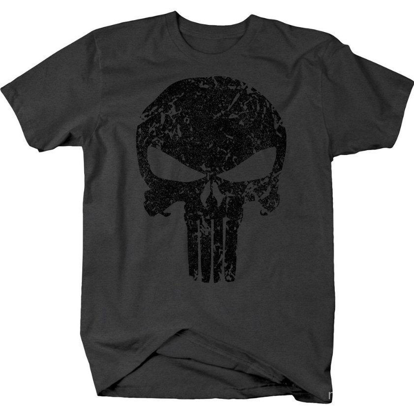 【High quality】The Punisher Skull Military Alter Ego Cotton Men T Shirt Black T shirt for men