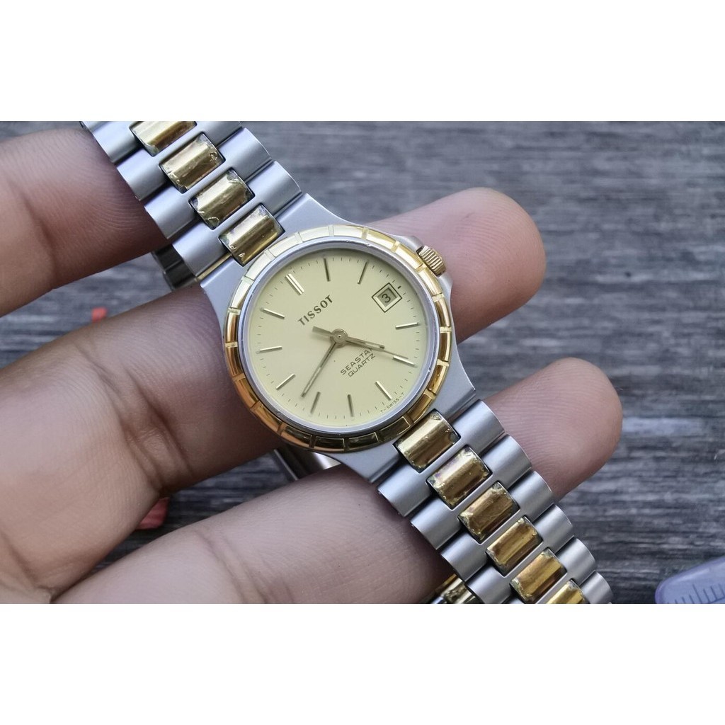 นาฬิกา Vintage มือสองญี่ปุ่น Tissot Seastar Integrated Bracelet ผู้หญิง ระบบ Quartz Swiss Made ทรงกล