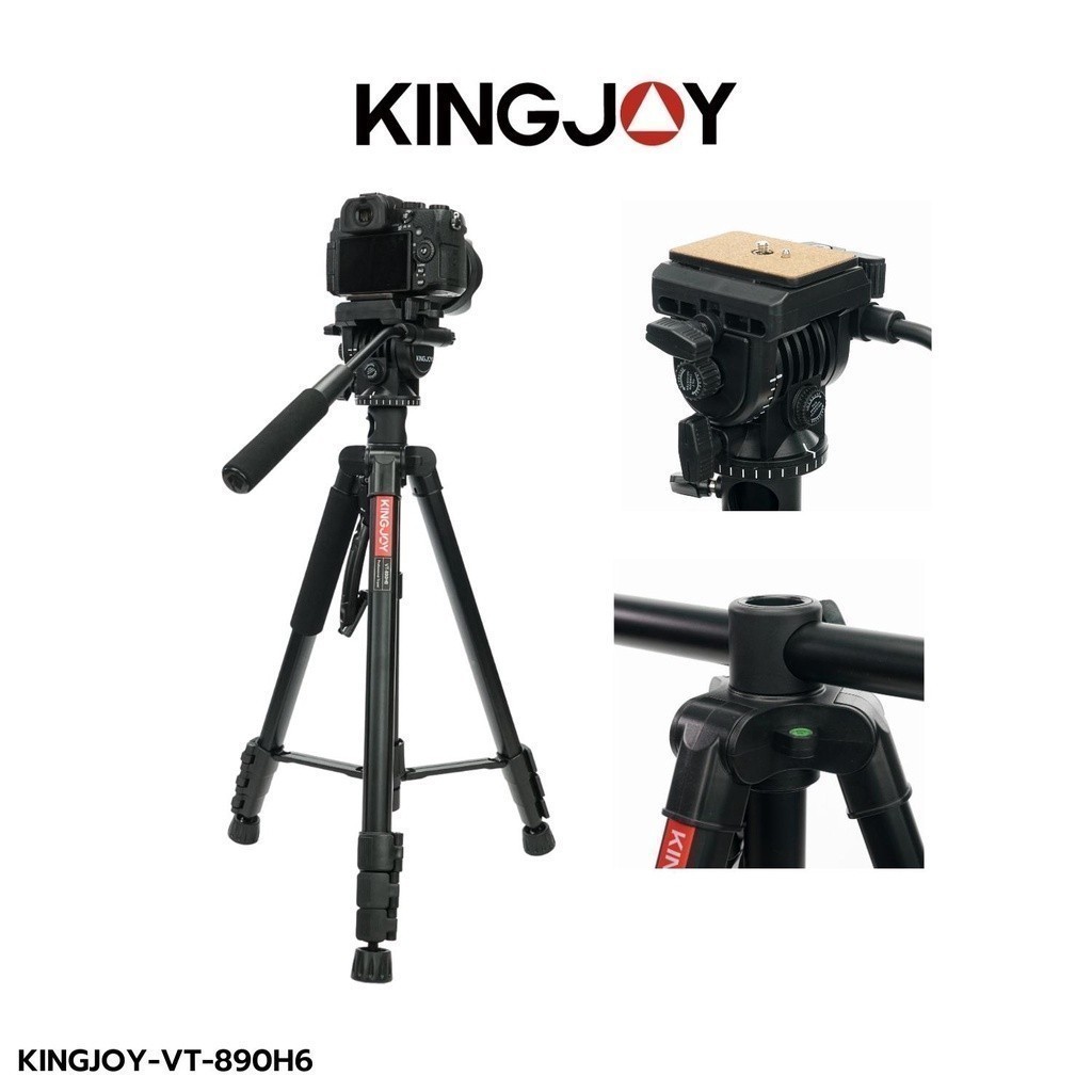 Kingjoy VT-890H6 Multi-functionak Lateral Tripod ขาตั้งกล้องแบบ3ขา สำหรับถ่าย Video พร้อมด้ามจับถือ