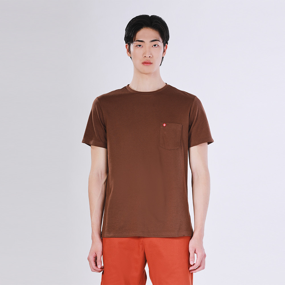 John Henry เสื้อยืดผู้ชาย ทรงเข้ารูป รุ่น JH F324MTSSM60 - สีน้ำตาล